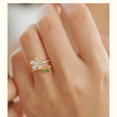 Elegant Cherry Blossom Design with Rotating Crystal Accent