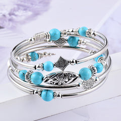Turquoise Essence Multi-Layered Stone Bracelet