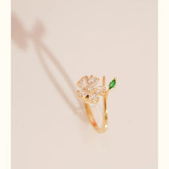 Elegant Cherry Blossom Design with Rotating Crystal Accent