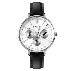 Retro Chic Six-Pin Leather Women's Quartz Watch