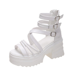Elevate Style Women's Platform Zipper Sandals