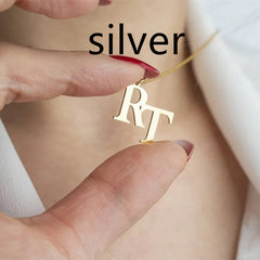 Gold Script Personalized Letter Pendant Necklace