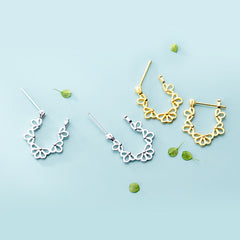 S925 Silver Hollow Flower Ear Clip