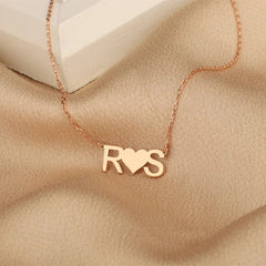 Gold Script Personalized Letter Pendant Necklace