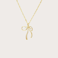 Sweet Zircon Bow Bone Necklace