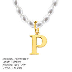 Lumi Luxe Stainless Steel Letter Necklace