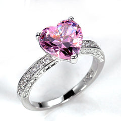 Radiant Heart AAA Zircon Inlaid Ring