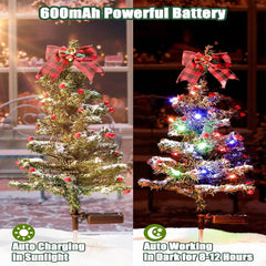 Solar Glow Waterproof Christmas Tree Pathway Lights