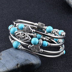 Turquoise Essence Multi-Layered Stone Bracelet