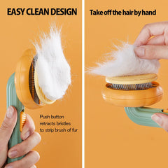 Fur Ease Self-Cleaning Pet Slicker Brush for Dogs, Cats & Small Pets