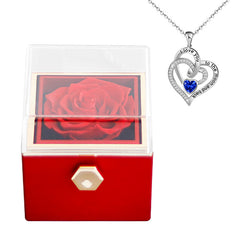 Rose Charm Jewelry Box & Necklace Set