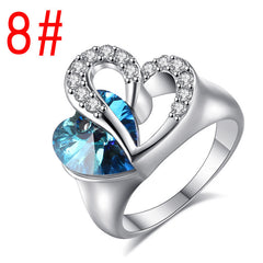 Oceanic Heart Sapphire Ring