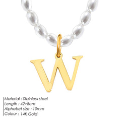 Lumi Luxe Stainless Steel Letter Necklace