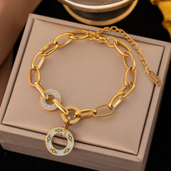 Titanium Elegance Oil Droplet Bracelet