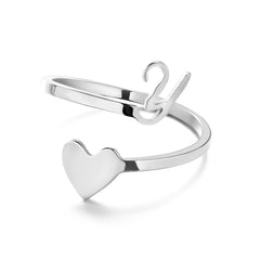 Love Script Adjustable Heart Ring