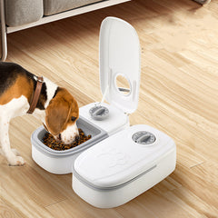 Automatic Pet Food Dispenser with Timer & Stainless Steel Bowl